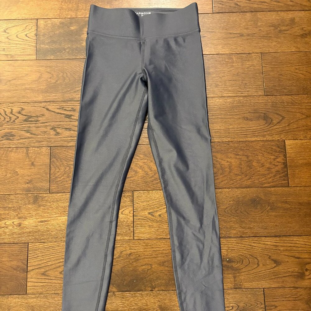 Carbon 38 High Rise Legging in Takara Shine Grey/Silver XS